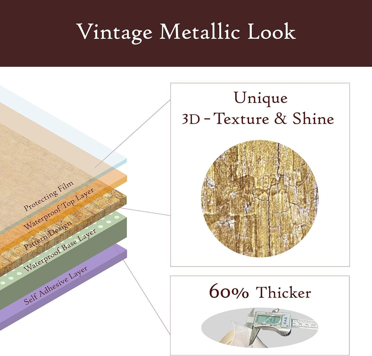 Very Berry Sticker gold wallpaper remover-friendly finish for renters.