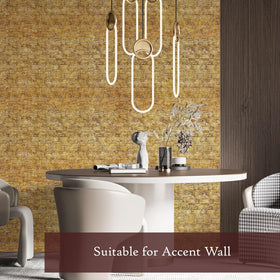 Very Berry Sticker gold wallpaper wall accent brings shimmering focal point.