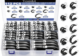 Vesmikit cable clamps 112pcs in 10 sizes securely organize hoses and cables