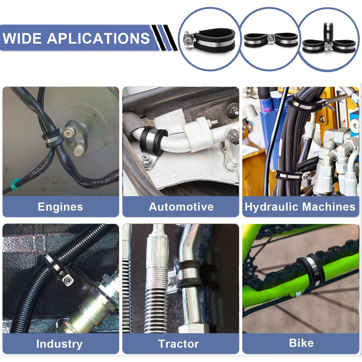 Vesmikit marine-grade clamps suitable for automotive, boat, and outdoor use