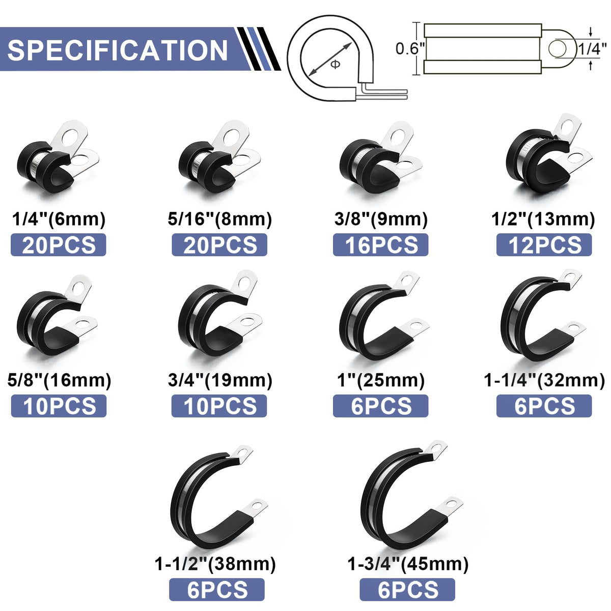 Vesmikit stainless steel cable clamps with rubber cushion prevent vibration damage