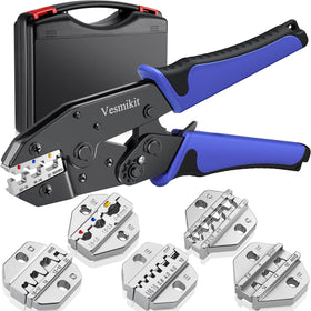 Vesmikit 6-piece crimping tool set in a rugged case for organized DIY electrical work