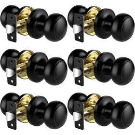 Vesmikit matte black passage door knob pack of six for interior doors.