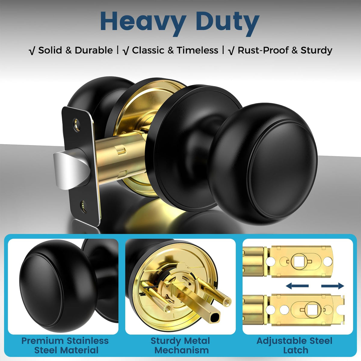 Vesmikit reversible door knob for left and right handed doors.