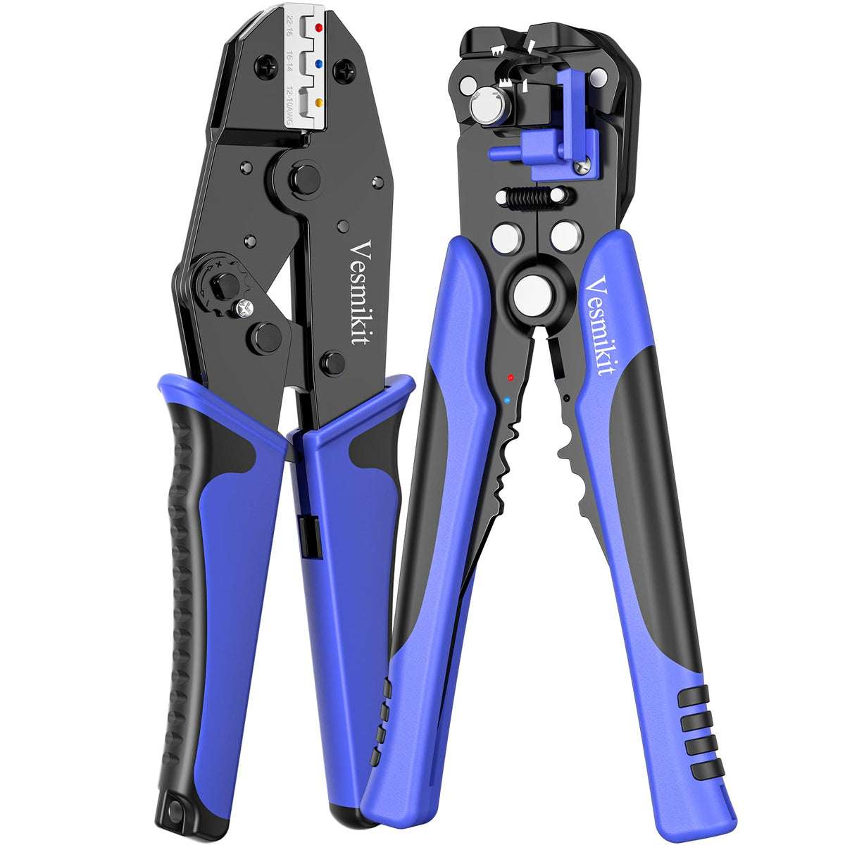 Vesmikit wire-stripper-crimp-tool-front offers a compact 3-in-1 solution for quick wiring tasks.