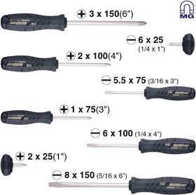 VESSEL Armor Grip screwdriver JIS-Drive tips for accurate fits in Japanese screws.