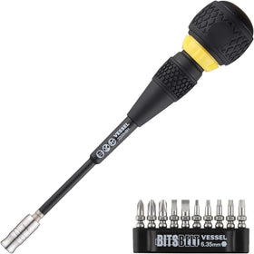 VESSEL ball grip ratchet screwdriver with versatile magnetic head for precision tasks