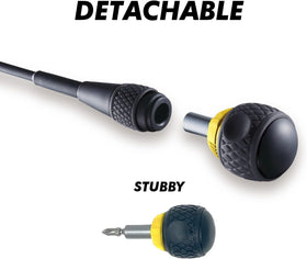 VESSEL blade pop-off converts to stubby ratchet for tight spaces