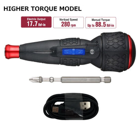 VESSEL e-ASSIST Screwdriver with two-ways operation for versatility.