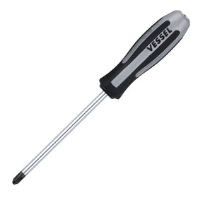 VESSEL Megadora Impacta tang-thru design with metal cap protects the handle during hammer use.