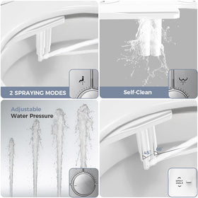 Dual nozzle design offers rear and feminine wash options for daily use.