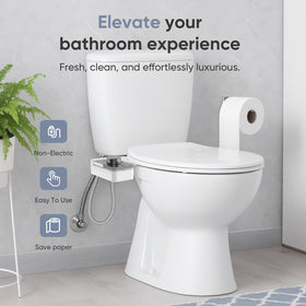 10-minute installation on most standard two-piece toilets.