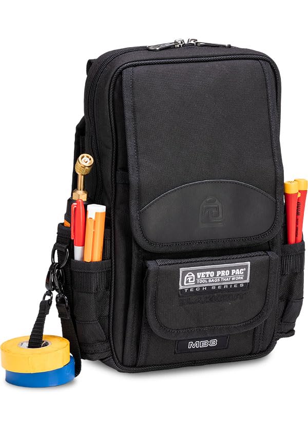 Veto Pro Pac MB3 Blackout top pocket for quick tools and small parts.
