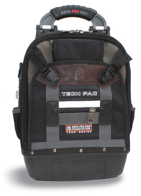 Veto Pro Pac Tech Pac backpack main bays organize tools for quick access.