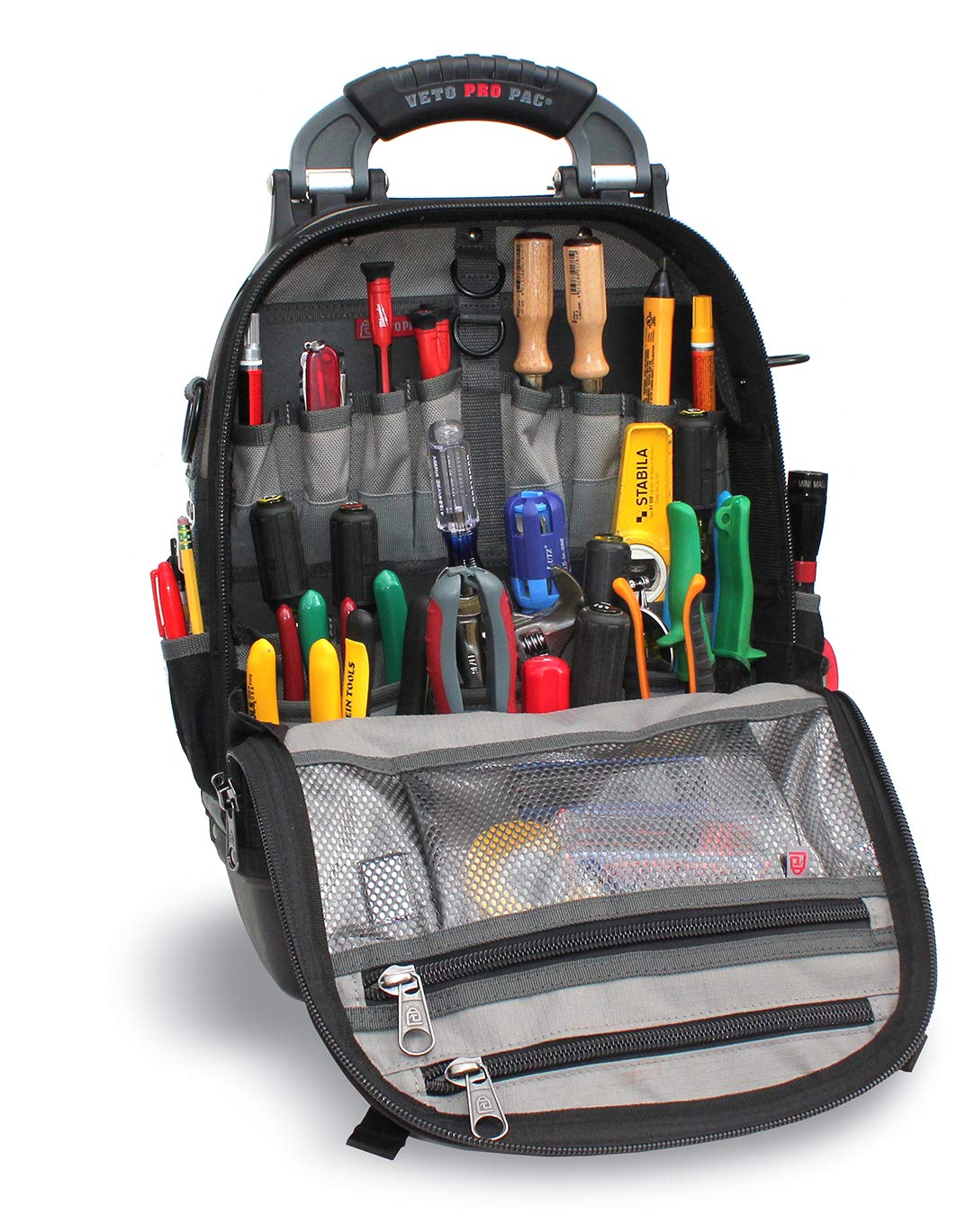 Veto Pro Pac Tech Pac weatherproof base protects tools on damp job sites.
