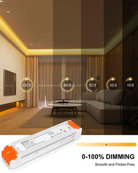 VEURCHY 120W 24V dimmable LED driver side profile for easy installation