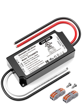 VEURCHY 24V dimmable driver front view enables smooth, flicker-free LED control
