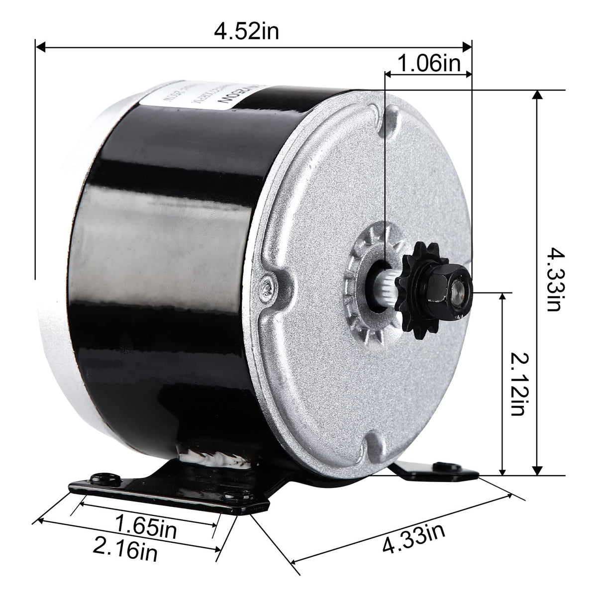 Vevitts 24V 350W motor copper movement enables smooth operation.