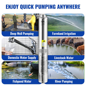 VEVOR 1-1/4 in NPT discharge fits common piping setups