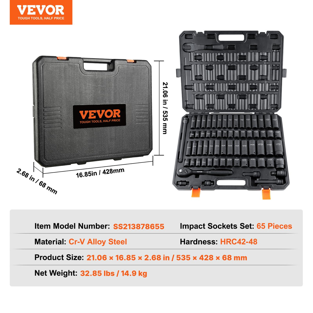 VEVOR 1/2 F to 3/8 M adapter adds flexibility.