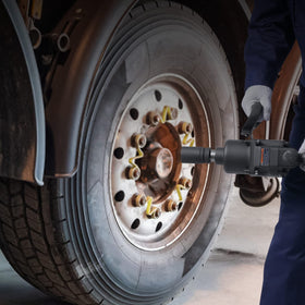 VEVOR 1-Inch air impact wrench in heavy-duty use scenario