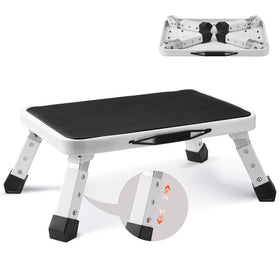 VEVOR 1-Step Folding Stepladder folded for easy storage and portability