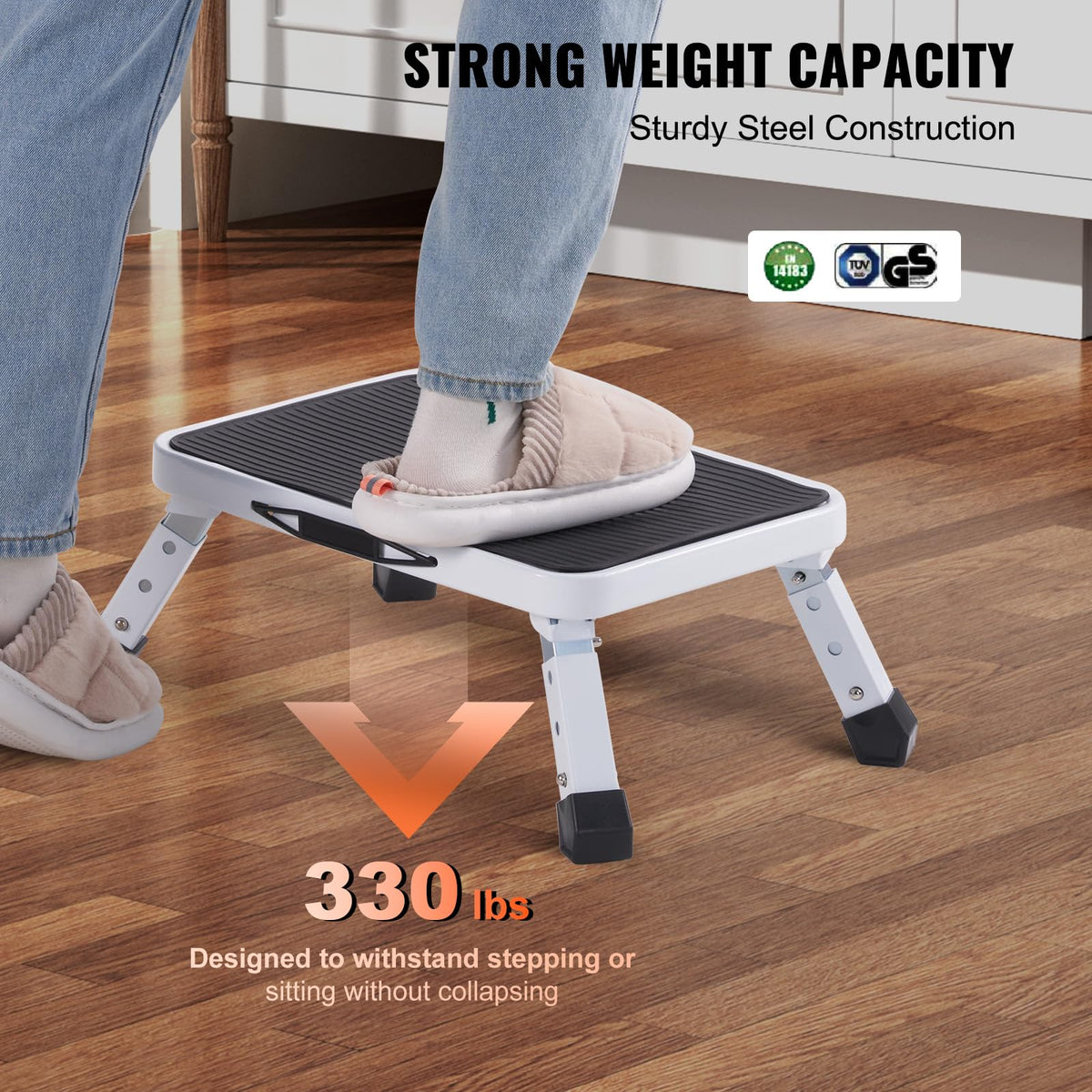 VEVOR 1-Step Folding Stepladder with full platform for stable footing