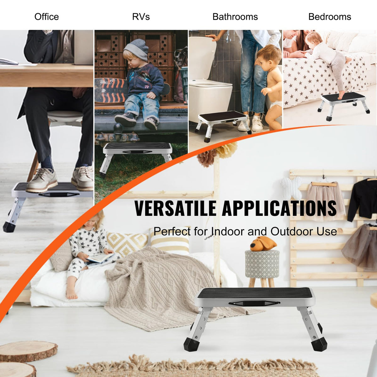 VEVOR 1-Step Folding Stepladder side handle aids carrying
