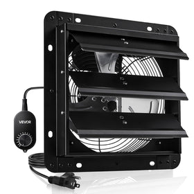 VEVOR 10'' exhaust fan front view shows a sturdy wall-mounted attic cooling unit