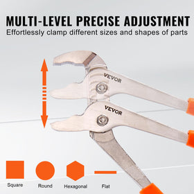 VEVOR 10-inch groove joint pliers for broad gripping range and leverage.