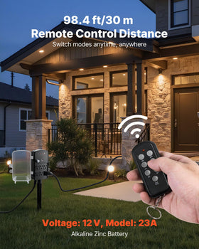 VEVOR 100ft extension cord provides reach for backyard parties and festive displays.