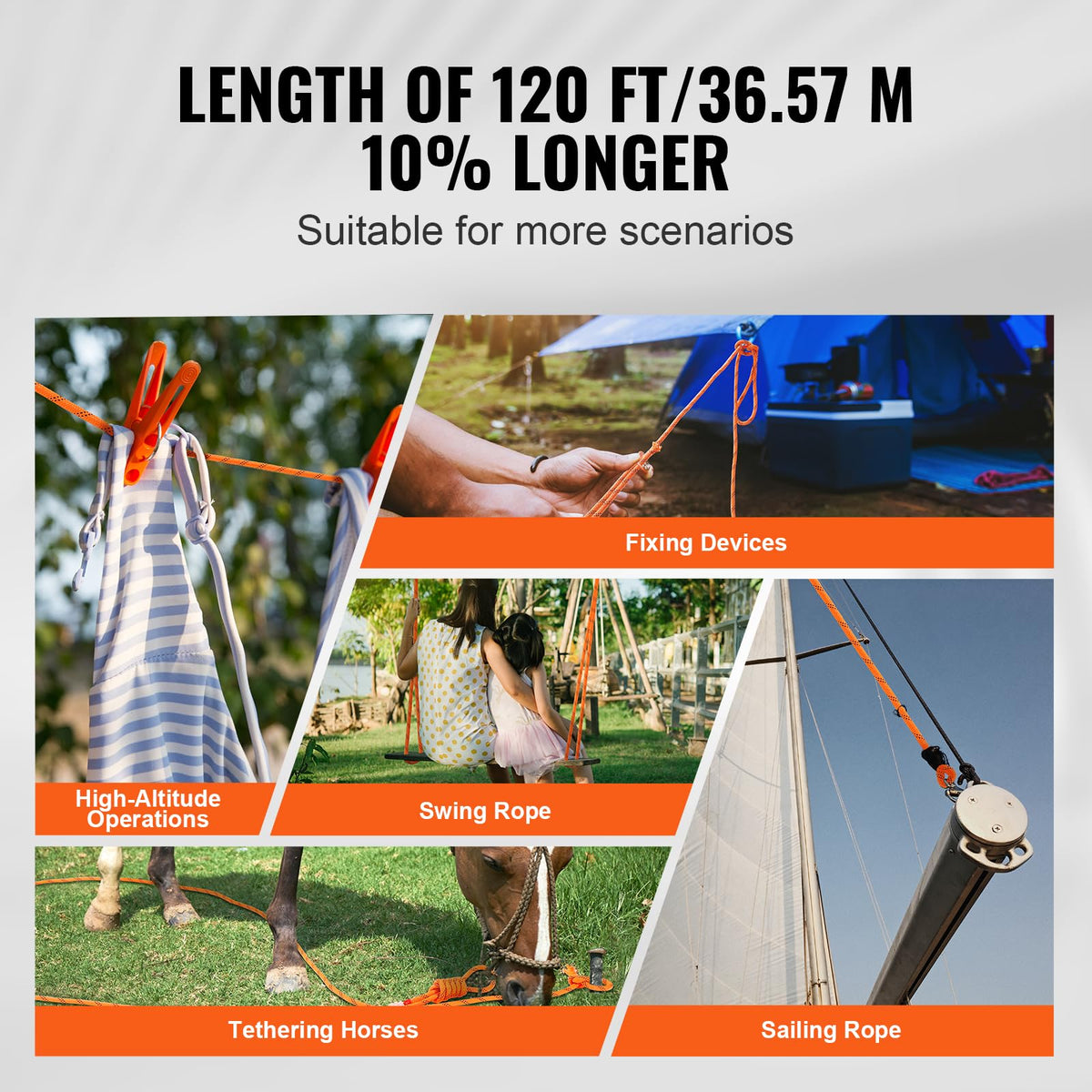 VEVOR 8000 LBS breaking strength rope for heavy duty tasks.