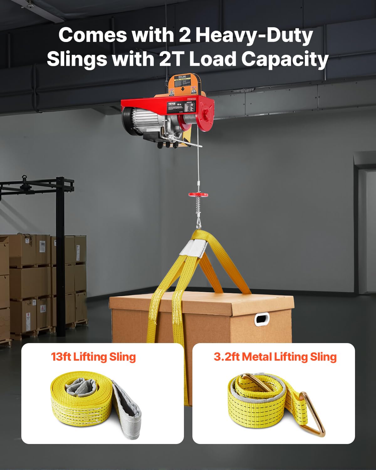 VEVOR 13ft lifting sling strap included for flexible setup