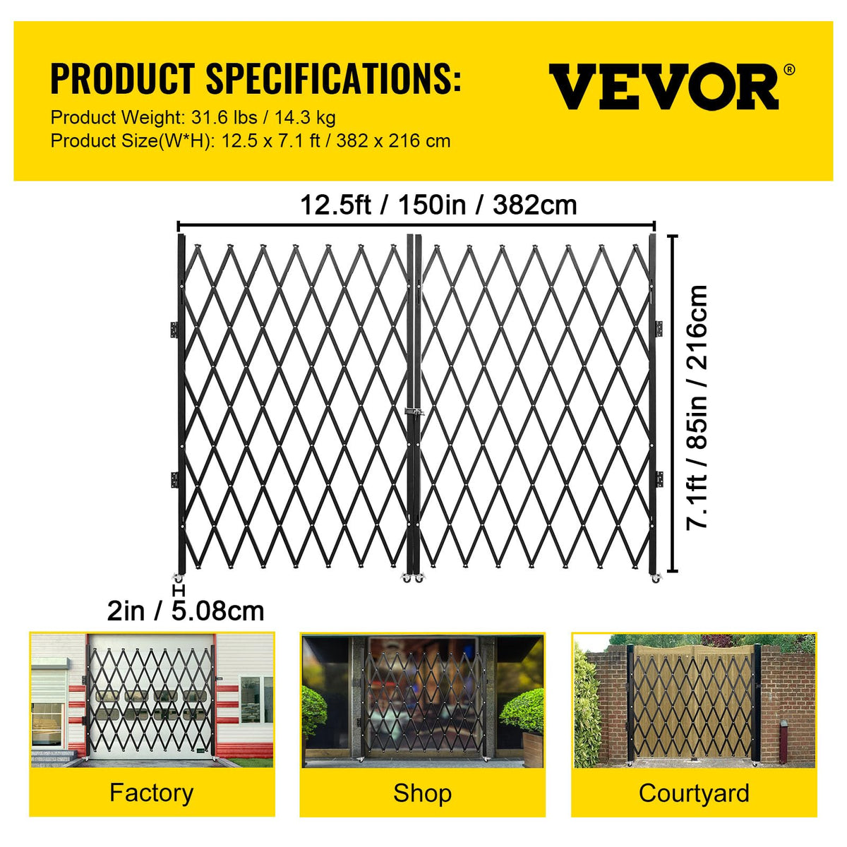 VEVOR 14-gauge channel steel provides rugged durability for everyday security.