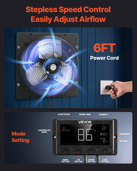 All metal construction of VEVOR fan suitable for damp environments
