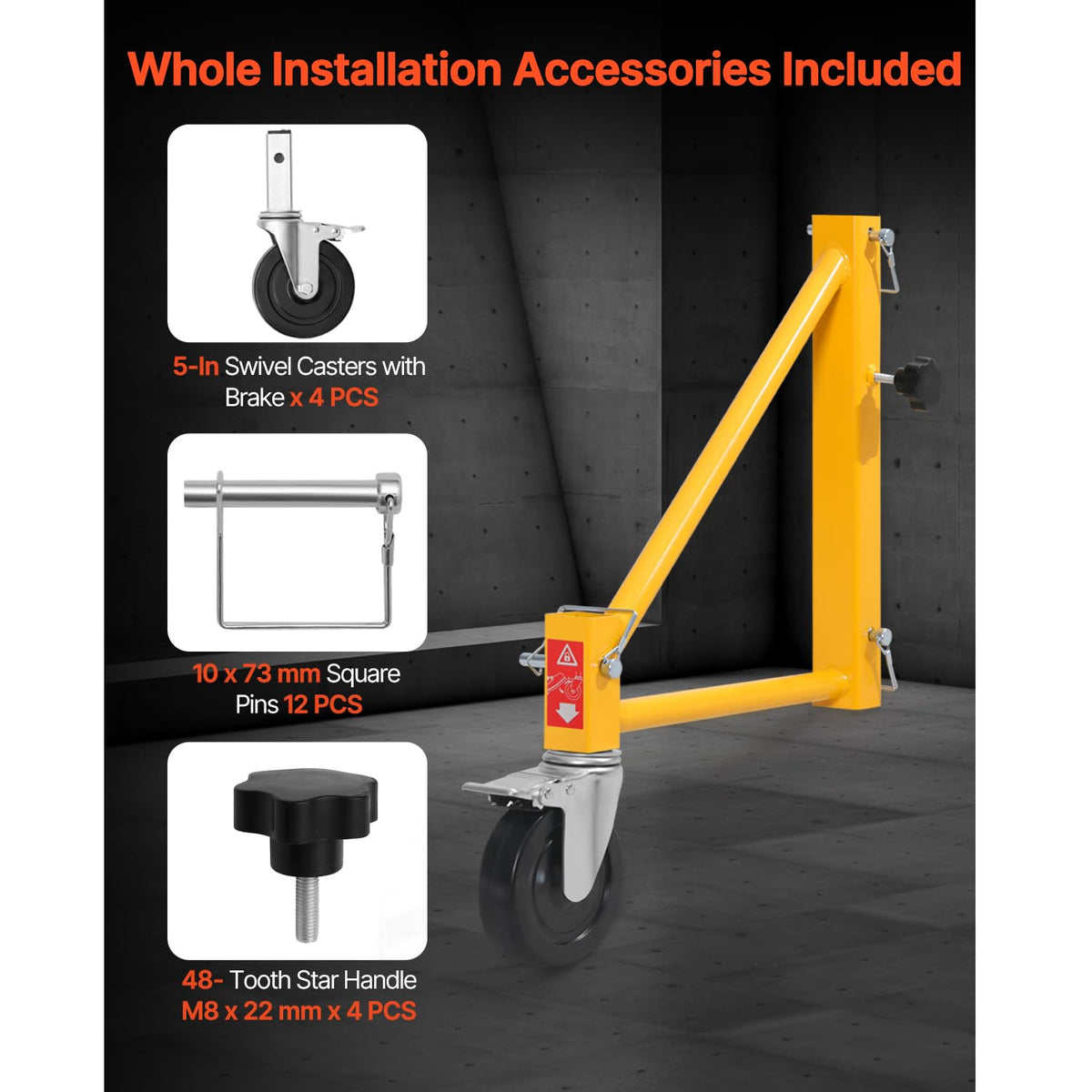 VEVOR outriggers fit standard scaffold legs with 1.57-inch buckle width.