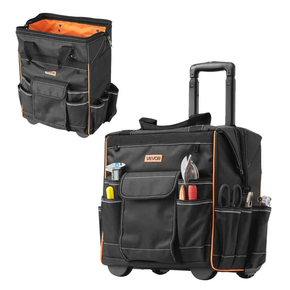 VEVOR 15-inch rolling tool bag with pockets for organized storage on the go