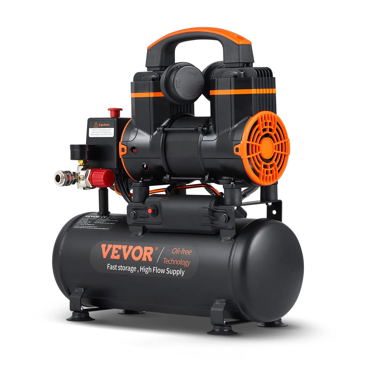 VEVOR 2.1-gallon air compressor front view for quick tire inflation and tools setup