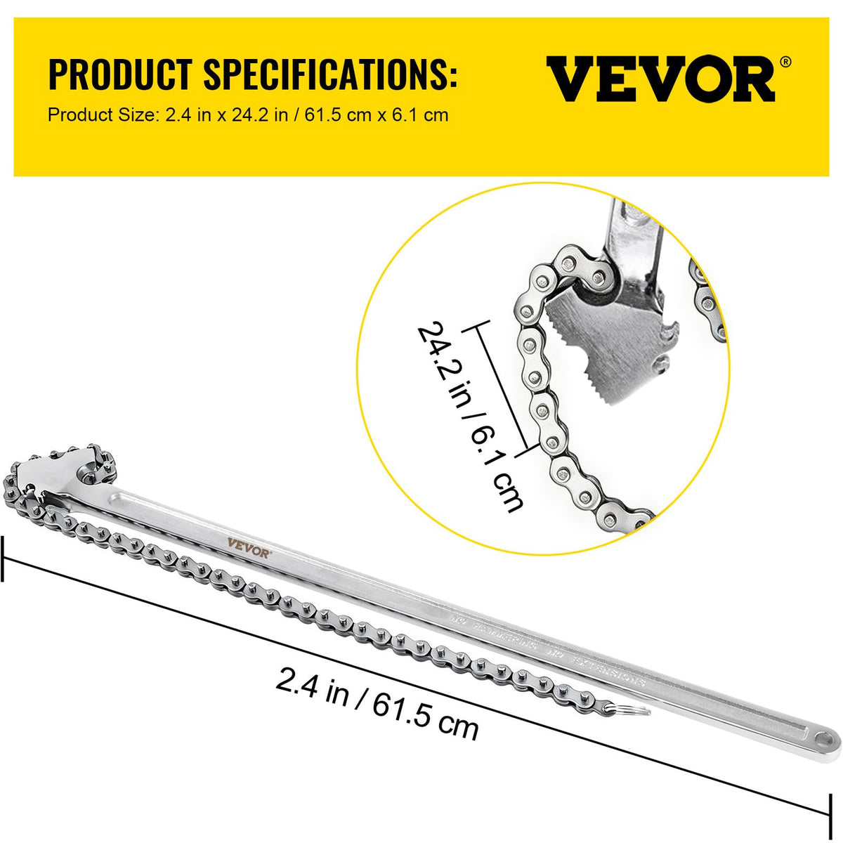 VEVOR heat-treated steel body resists wear during heavy use