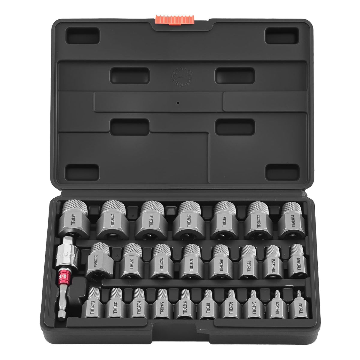 VEVOR 27pcs screw extractor set shown as a complete kit for versatile bolt removal.