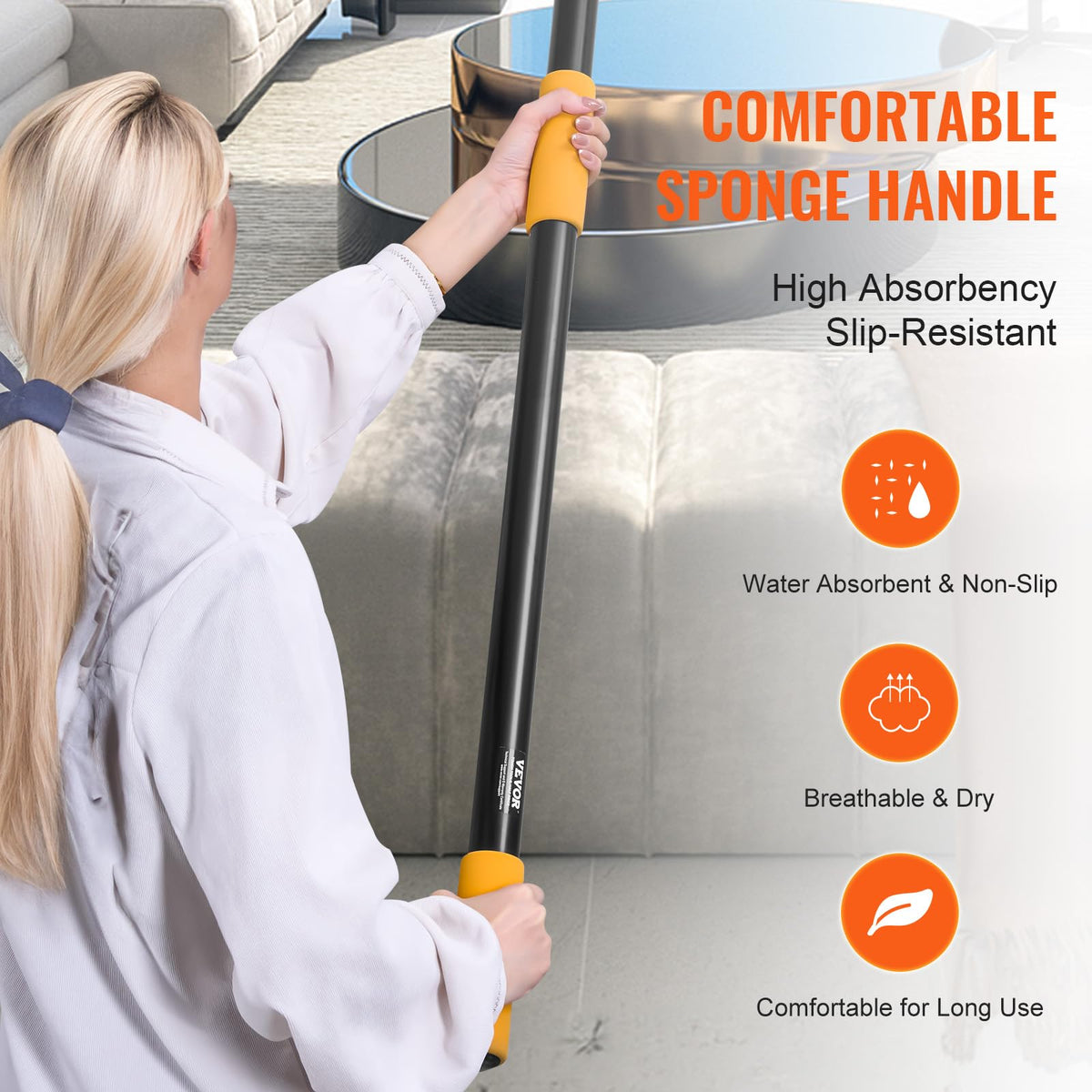 VEVOR 3/4 inch threaded head supports versatile attachments.