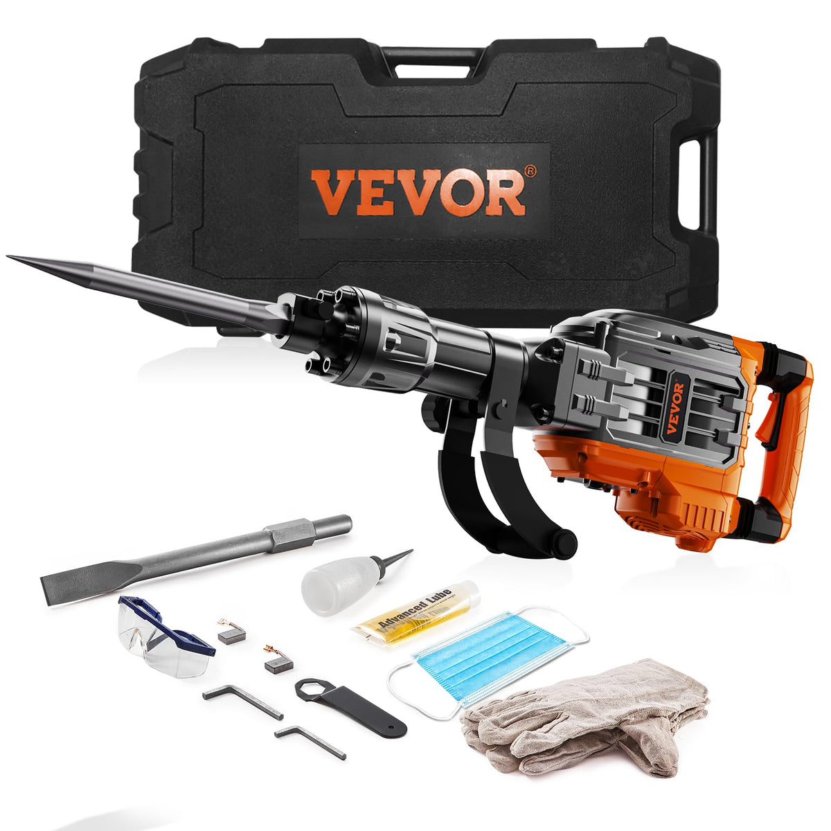 VEVOR 3500W demolition hammer overview showing powerful performance for heavy work