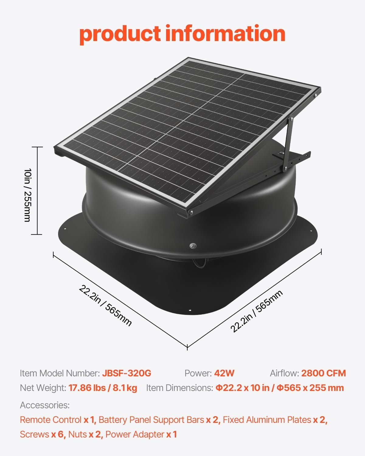 VEVOR attic fan fits metal and masonry roofs with simple install.