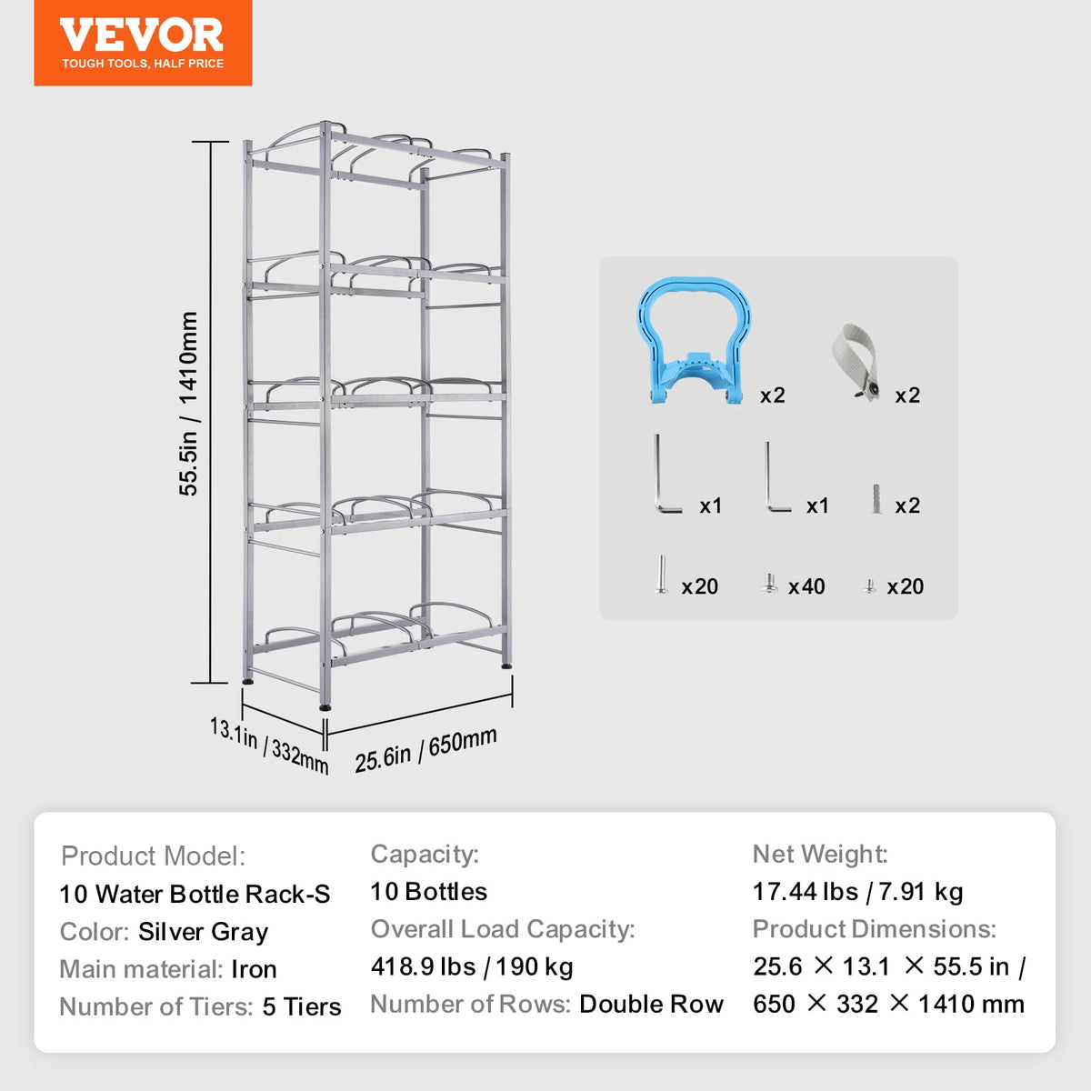 VEVOR durable cast iron construction stands up to daily use.