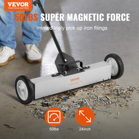 VEVOR 50lbs rolling sweeper 24inch magnet captures metal safely and quickly