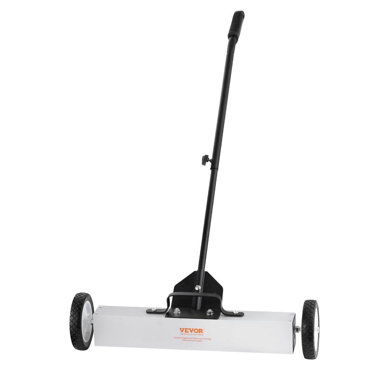 VEVOR 50lbs rolling magnetic sweeper with wheels in action for safe debris pickup
