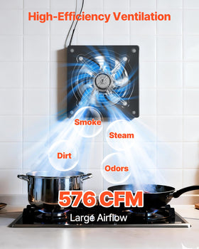 VEVOR 576 CFM high-velocity airflow cools kitchens and workshops efficiently
