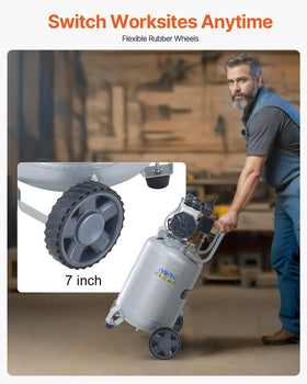 VEVOR 7-inch wheels from the side show easy mobility between spaces.