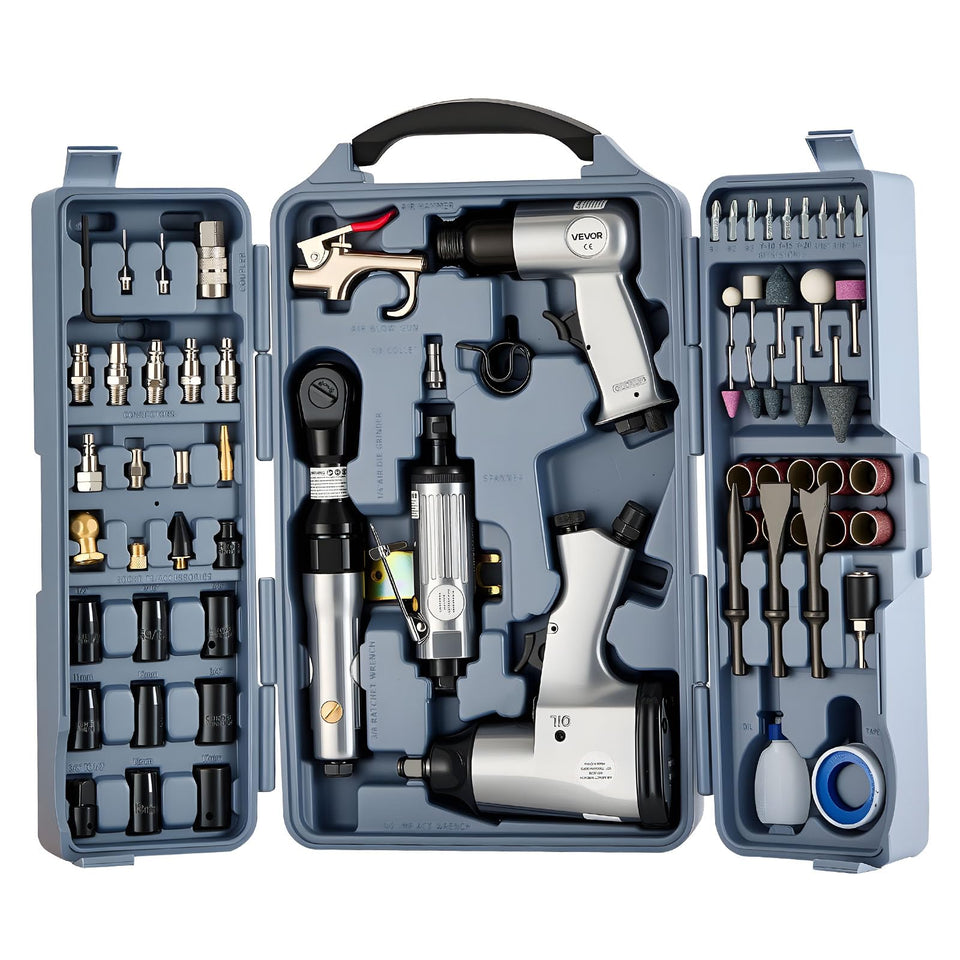 VEVOR 71-piece pro air tool kit case keeps tools organized for quick job site setup