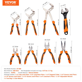 VEVOR 8-inch linesman pliers ideal for cutting and twisting tasks.